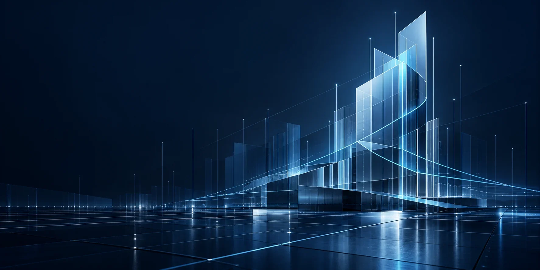Abstract architectural technology structure representing ITPF's growth and engineering expertise