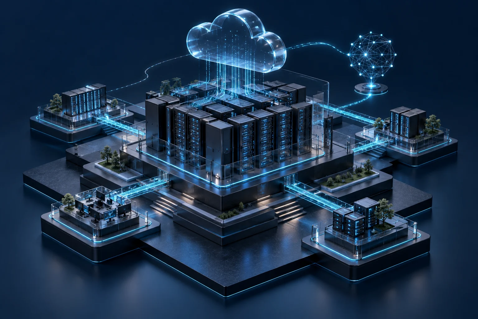 Connected data center, cloud and intelligence architecture